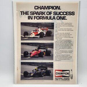 Champion Spark Plug Formula One Racing Magazine Print Ad McLaren Ferrari Lotus